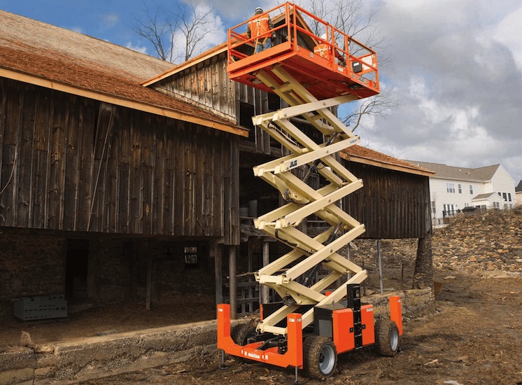 rough terrain scissor lift rental Conroe